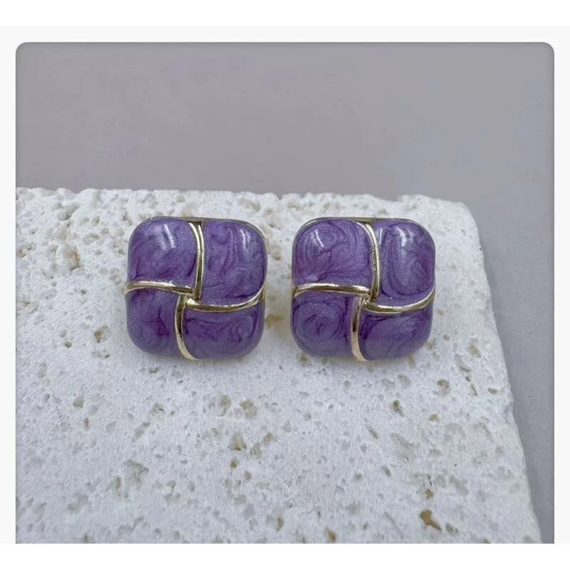 vintage中古 【紫月幽兰】 铜  女士 耳环 YL155