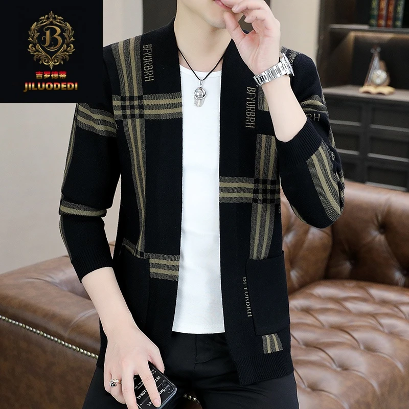2025春秋季休闲针织开衫外套男士新款羊毛衫潮流百搭外穿毛衣上衣