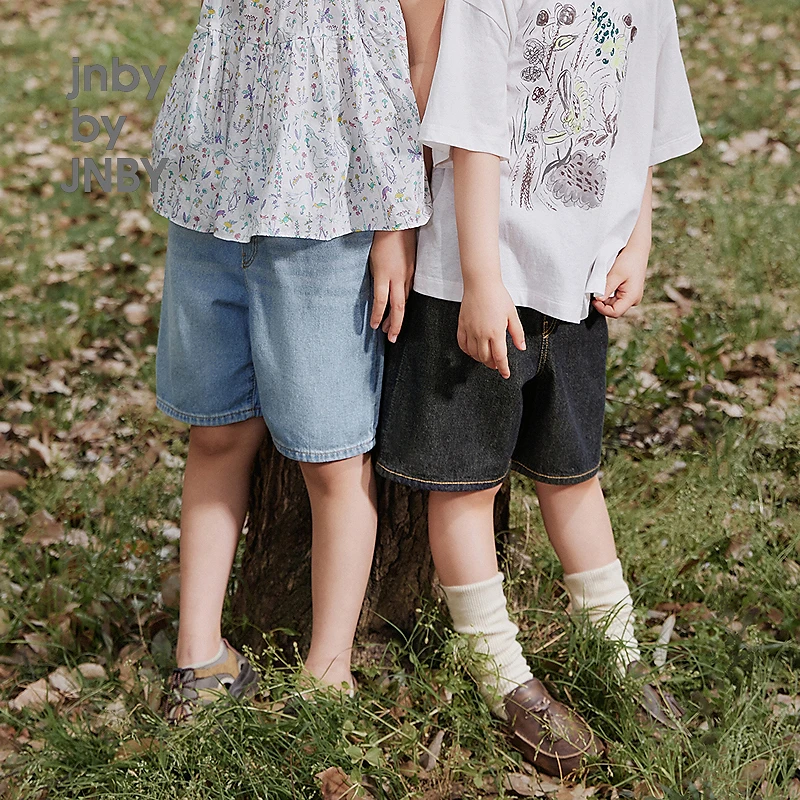 新款江南布衣童装牛仔短裤棉质直筒25夏男女童1P4E10090