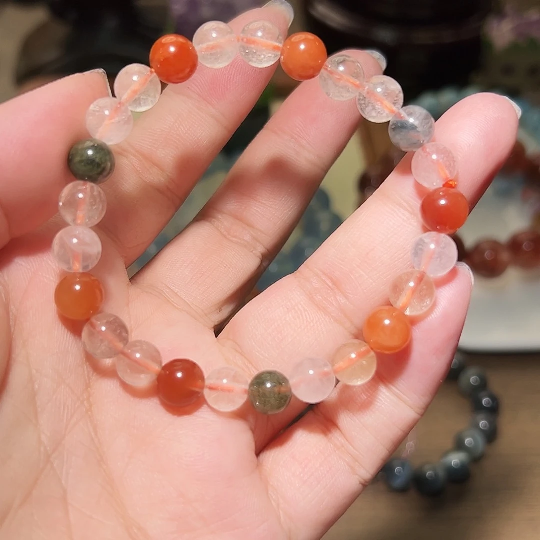 水晶手链未镶嵌彩兔毛