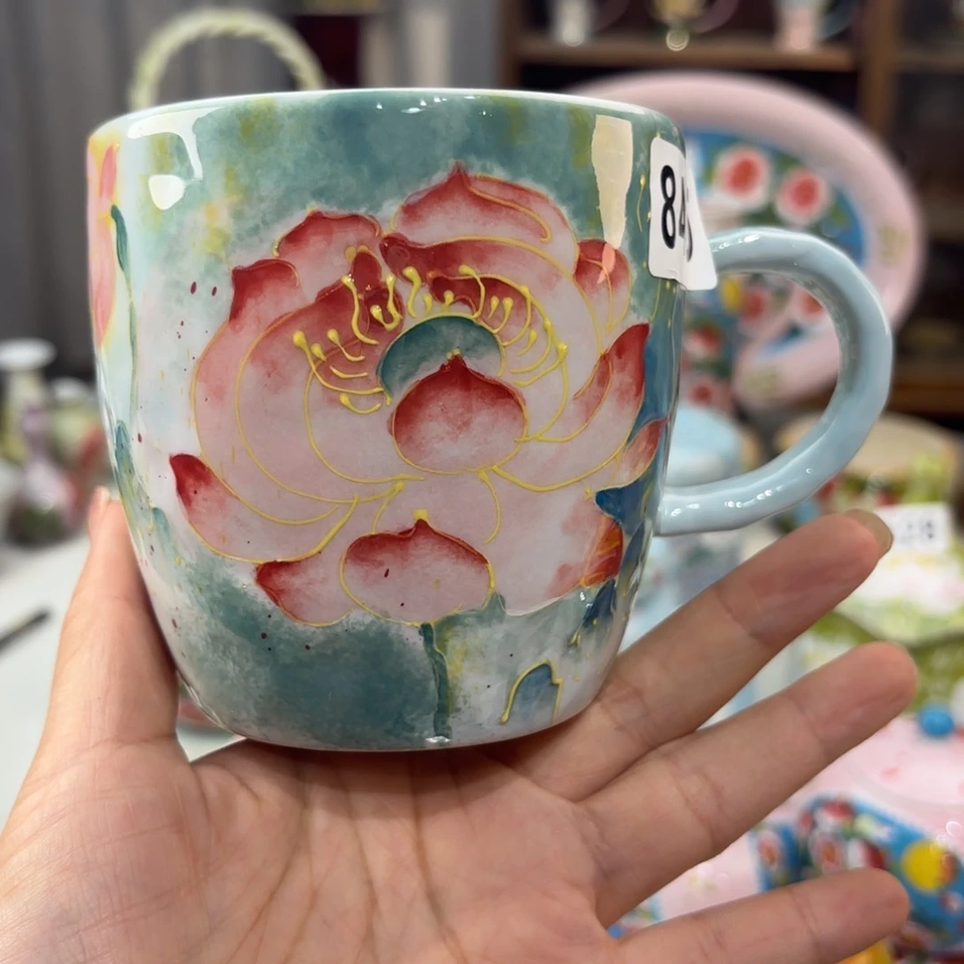 瓷片景德镇手绘高温釉下彩陶瓷茶具