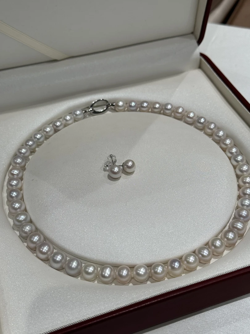 【華珍珠宝】淡水无核曼塔玫瑰项链送耳钉