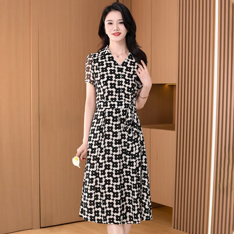 【连衣裙】优雅新款气质时尚大气减龄休闲显瘦连衣裙M-4XL-20264