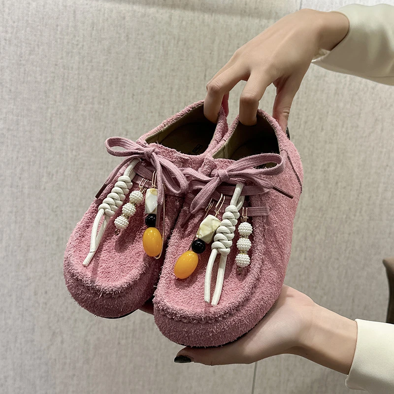 25款袋鼠鞋内增高真皮欧美风欧美豆豆鞋乐福鞋单鞋休闲欧若假日风