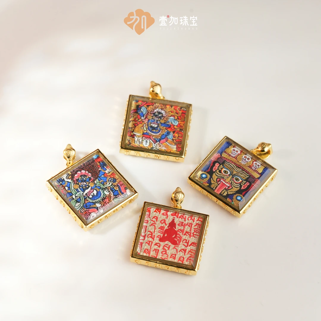 吊坠925银 【壹加小羊】双面卡卡银吊坠