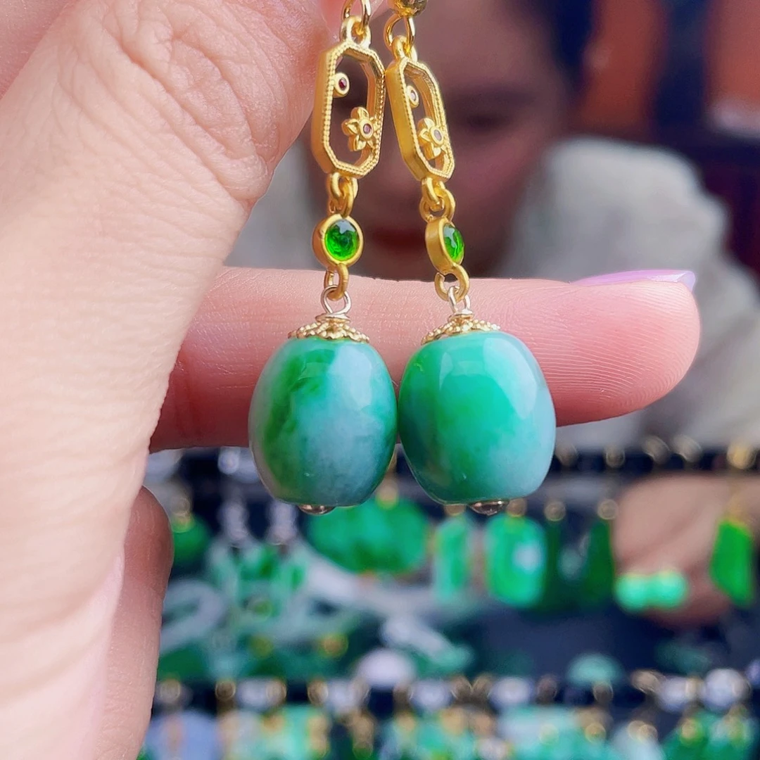 翡翠未镶嵌耳饰饰品