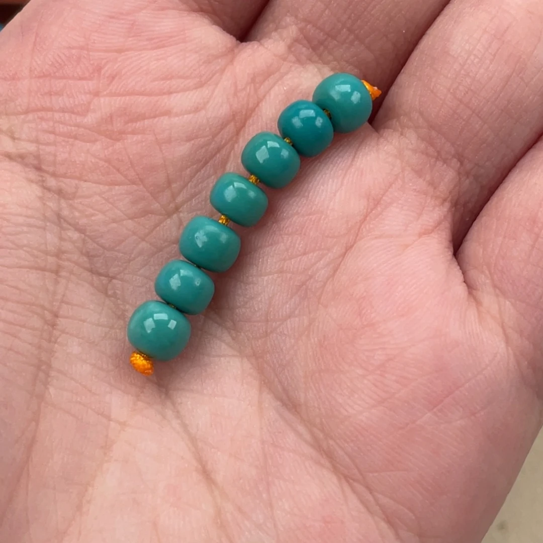 绿松石合金挂件老形珠