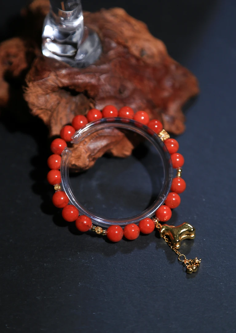 南红柿子红(S925银马上有钱)手链新年红本命年气质红（7m+)