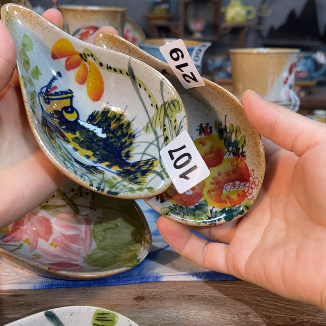 古***狗壶素浅陶瓷手工手绘