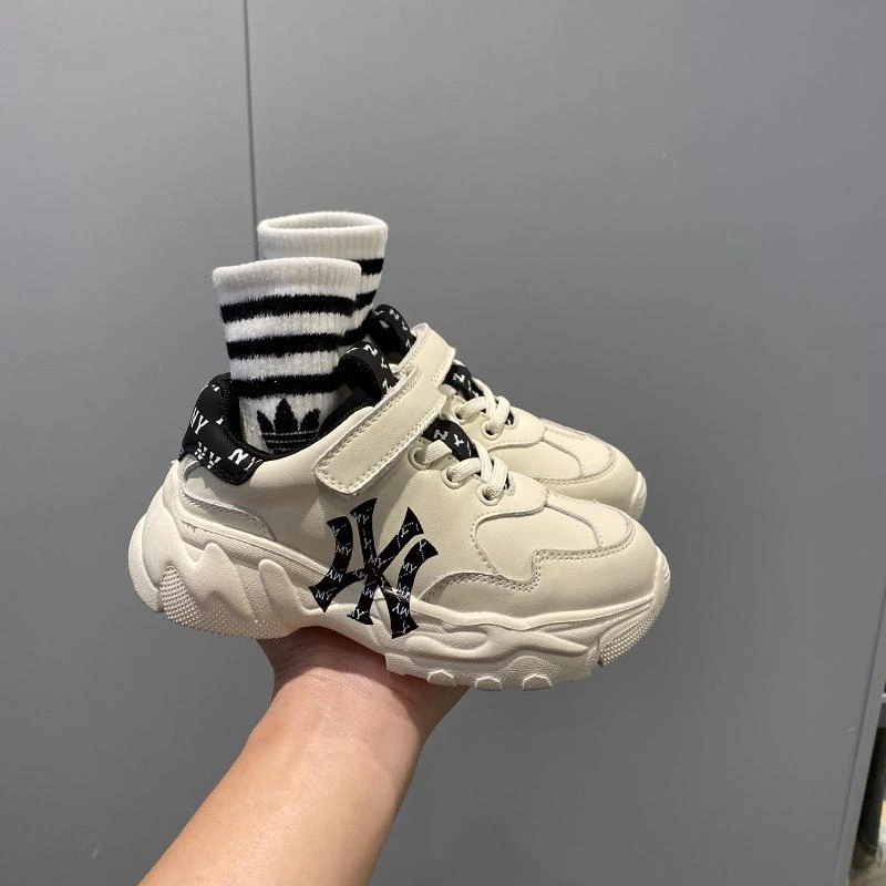 ABC儿童男童秋冬新款运动鞋休闲防滑轻便老爹鞋女童加绒小白鞋