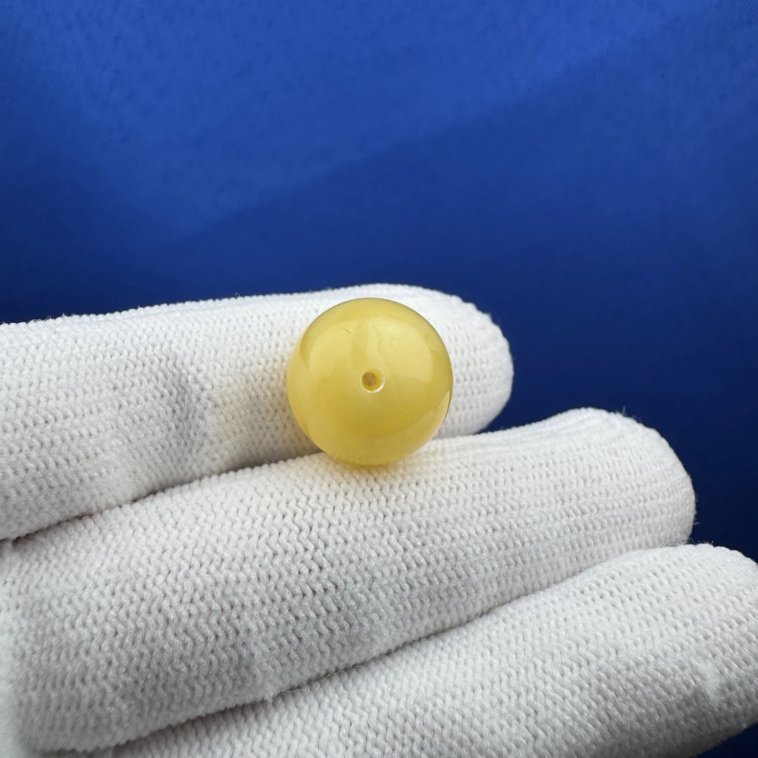 A3192天然原矿蜜蜡 百花蜜单珠14.8mm 支持鉴定 假一罚十