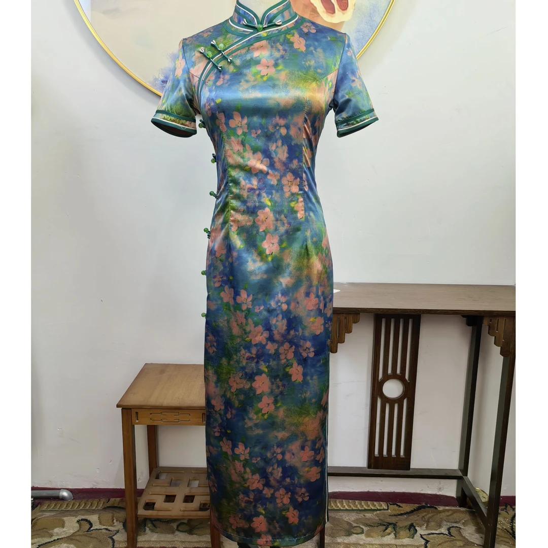 【春花影】上上喜春夏新款时尚少女修身显瘦优雅长旗袍