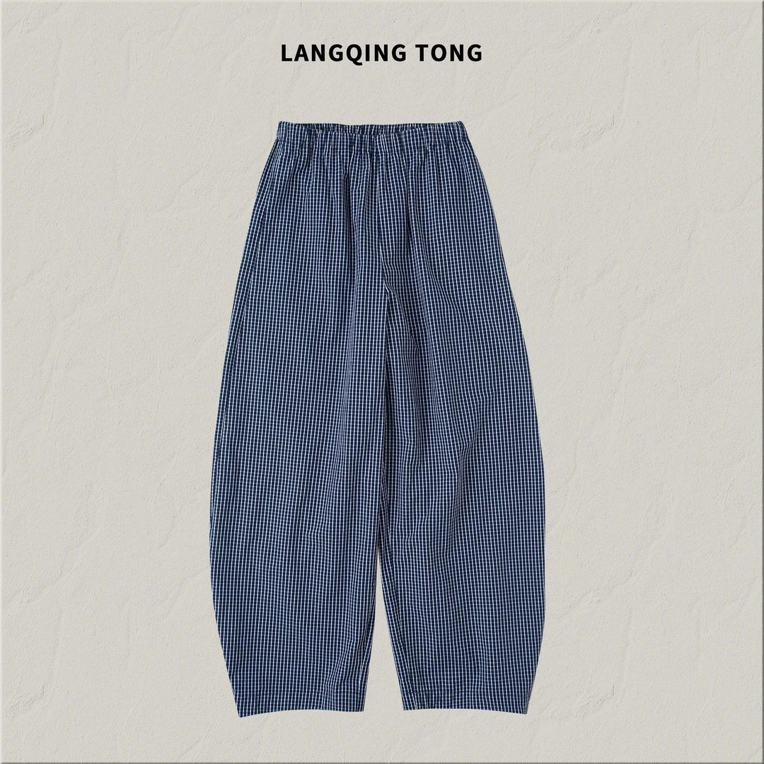 浪清/女装推荐 潘伦诺透气柔软格子裤160108#