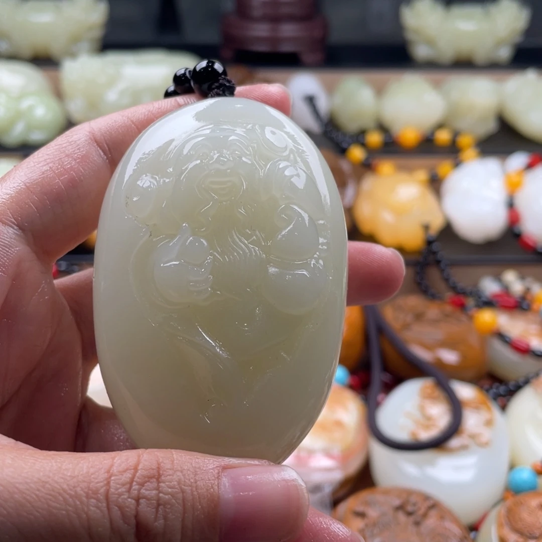 ****蝣石材古青石手把件