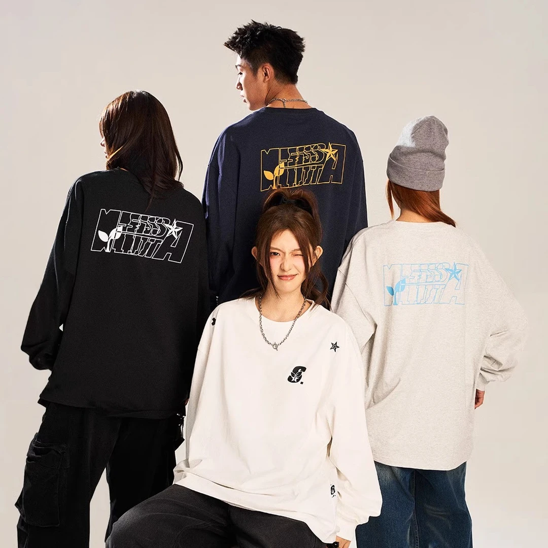 NSTNEW START发芽计划xSTA秋季联名新款基础百搭潮牌圆领长袖T恤