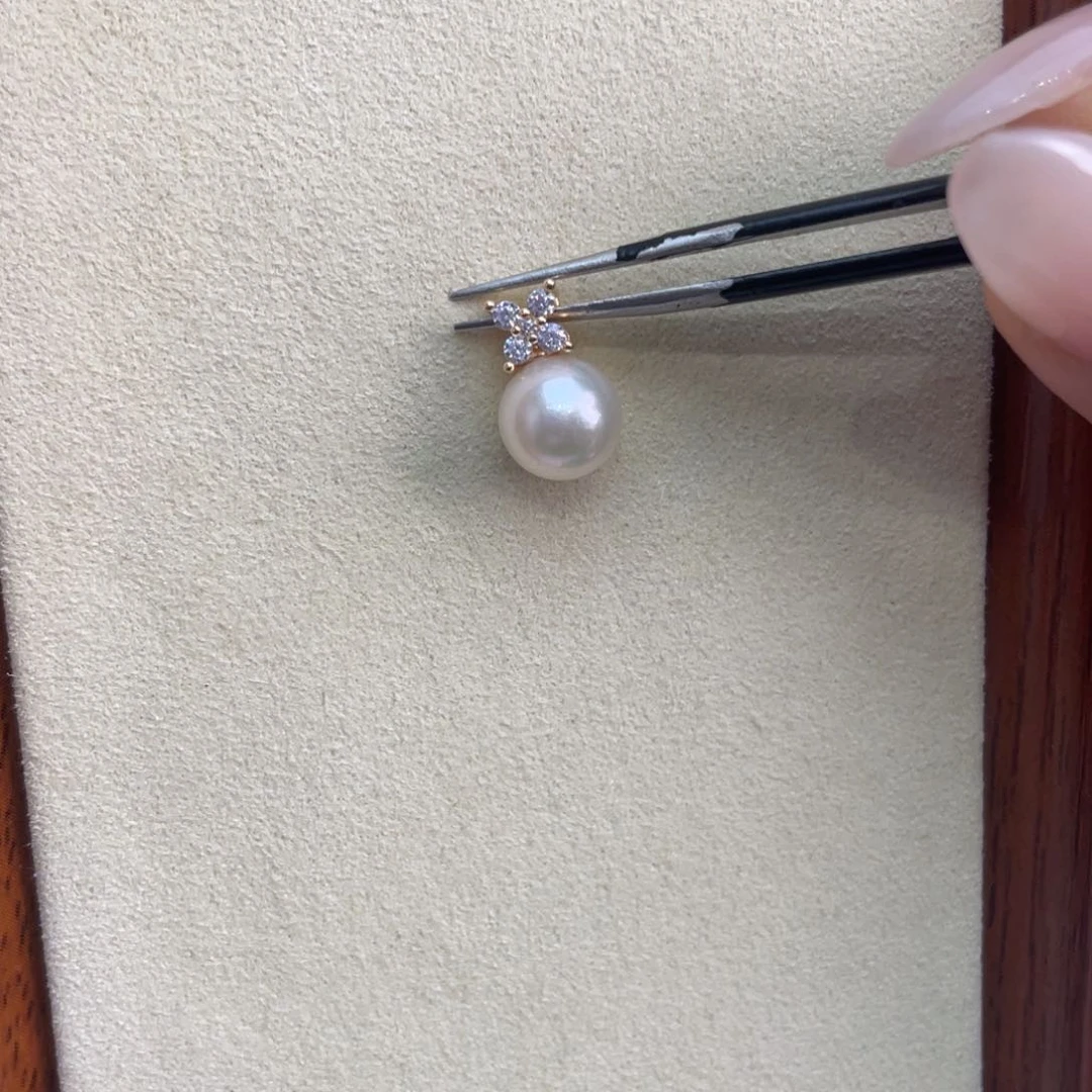 海水珍珠银S925镶嵌吊坠(不含链)