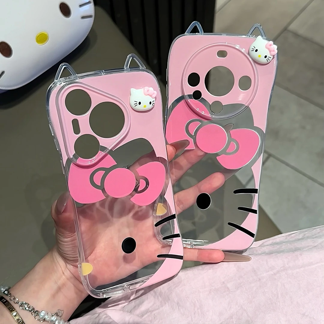 少女心可爱粉KT适用苹果17/16华为P70猫耳手机壳vivoppo小米15软