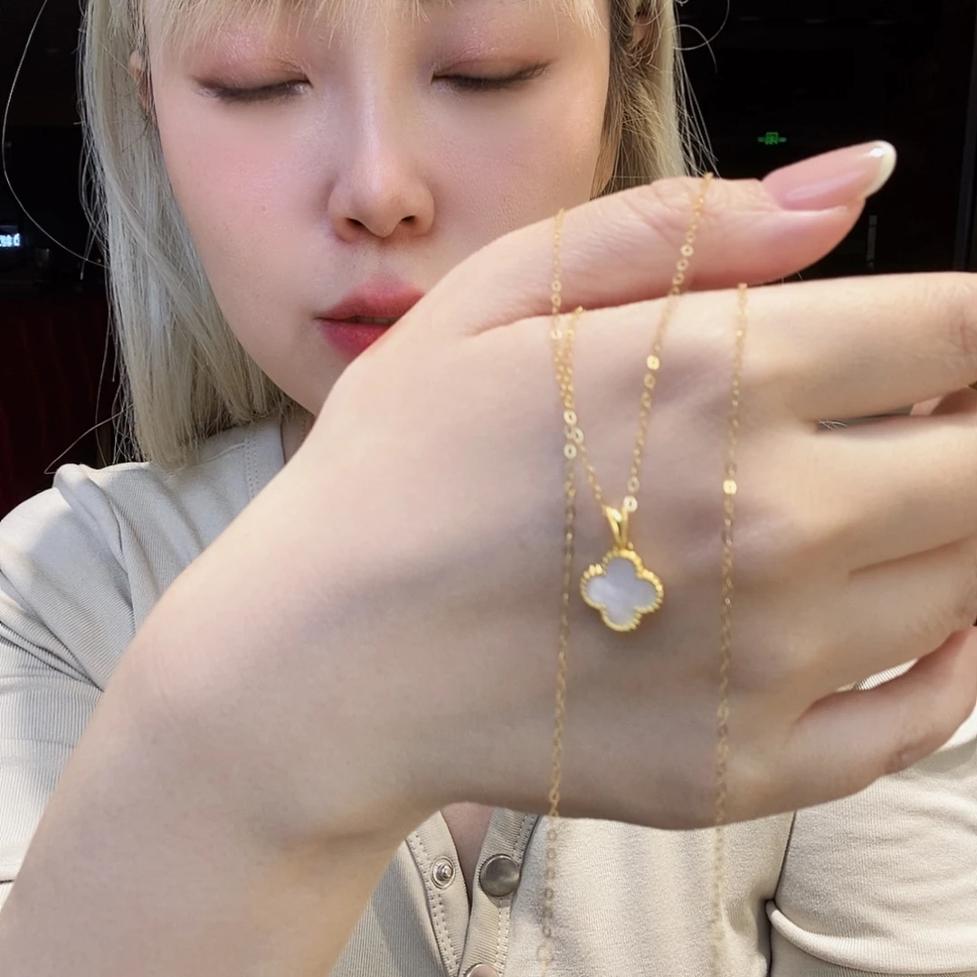 贝壳（贝母）项链18K金镶嵌10mm白