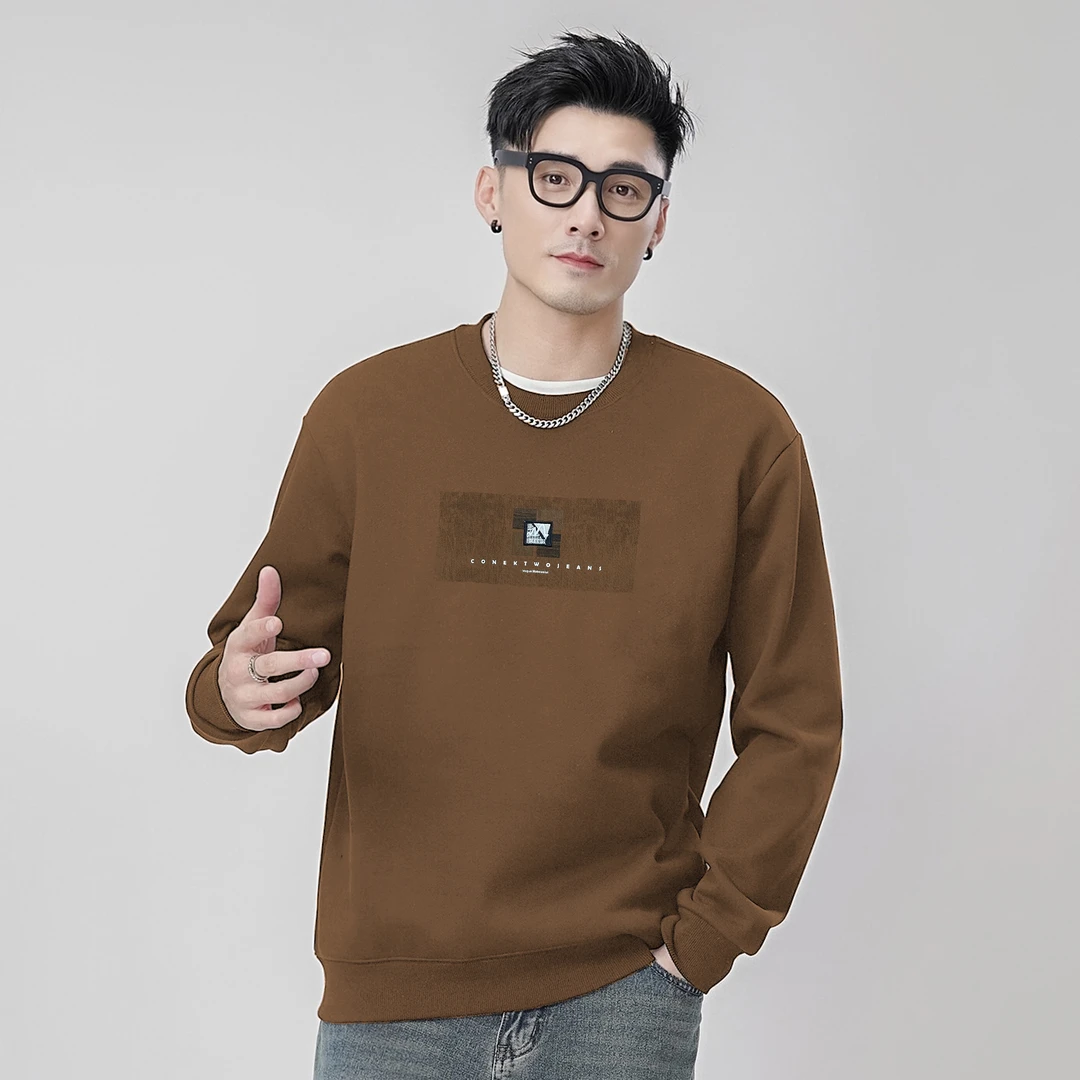 【树邦实体高品福利款】秋季新款扎染字母简约百搭男款圆领长袖卫衣