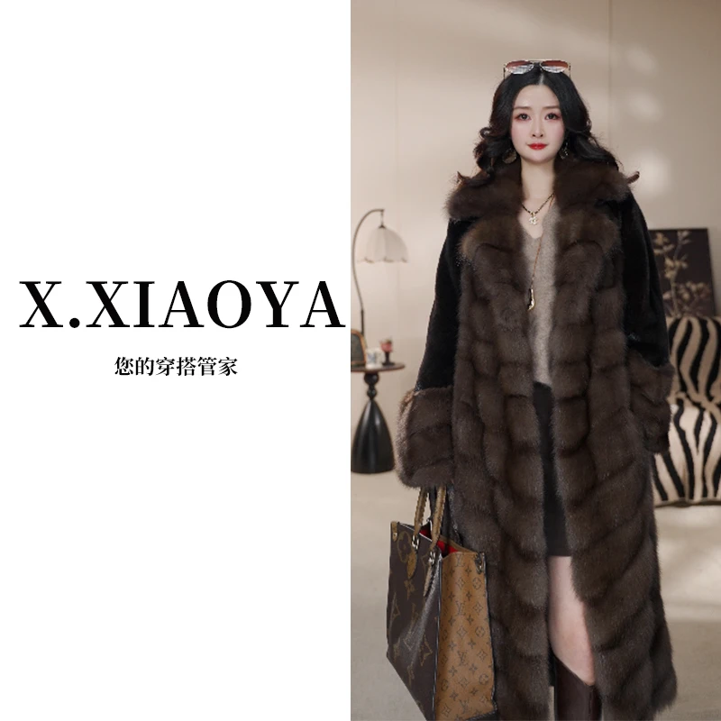 【小尹夫妇精选】2025设计师 气质黑金农夫显瘦水貂毛女装皮草外套