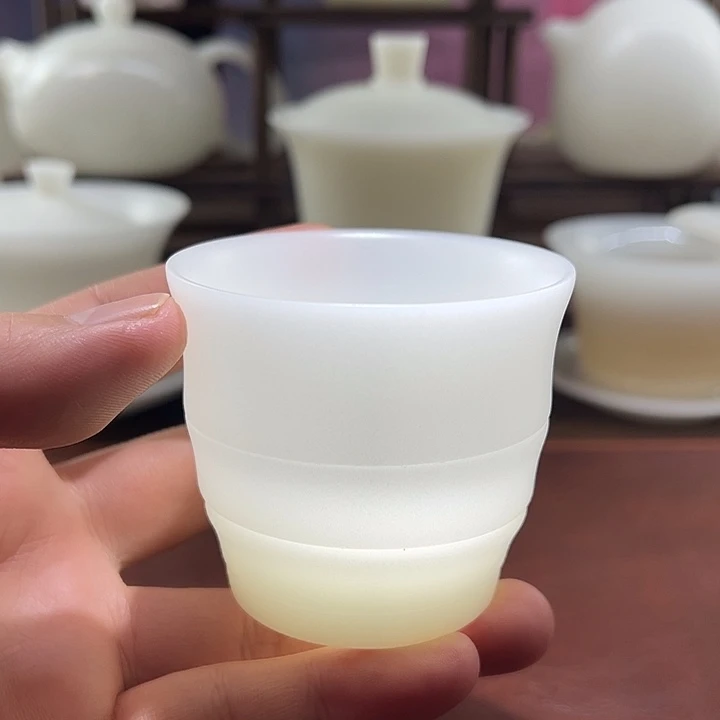 手工精修：隐唐窑/璞玉素烧80ml螺纹杯