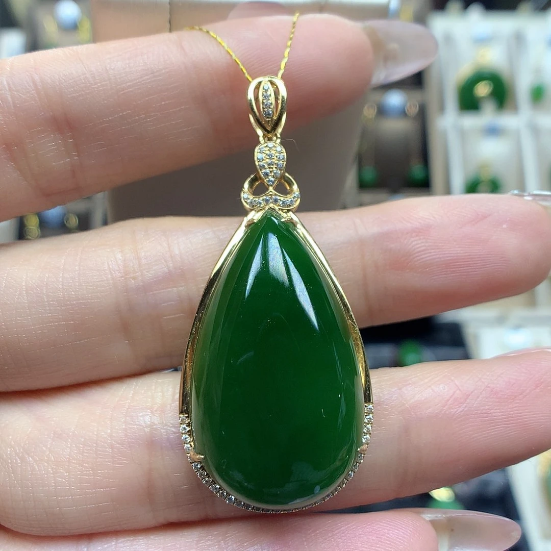 和田玉颈饰18K金镶嵌1830