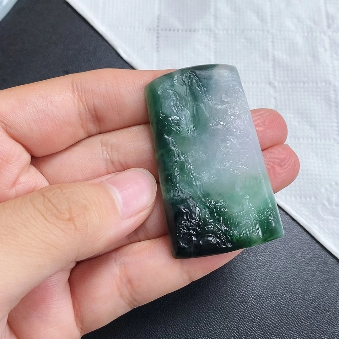 未镶嵌定制翡翠时*山水毛货无鉴赏期