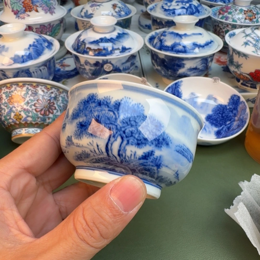 陶纯手工纯手绘茶具石头375