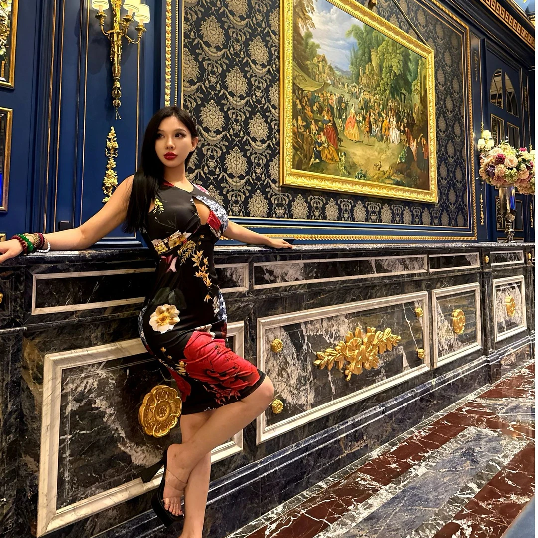 【一颗歪桃】提花连衣裙拉链印花镂空显瘦旗袍无袖