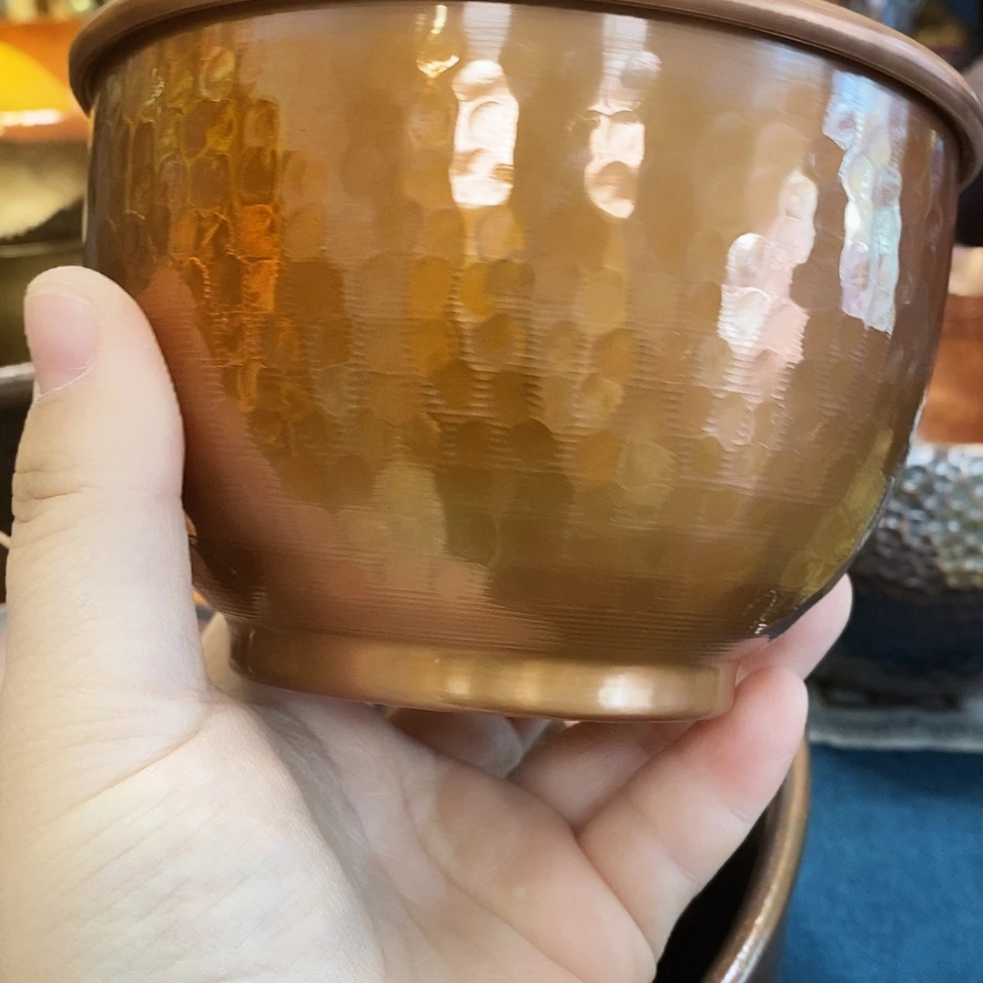 紫铜双层大铜碗13厘米