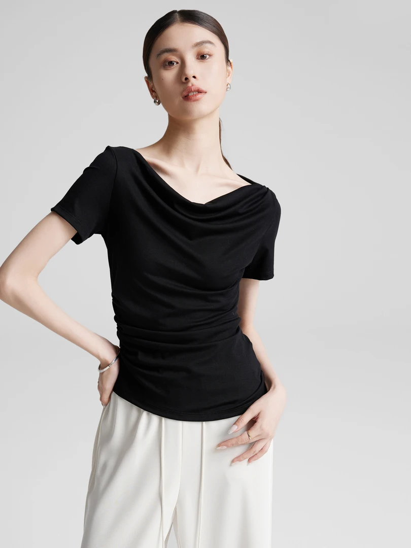 显瘦短款夏季不规则修身上衣-50049