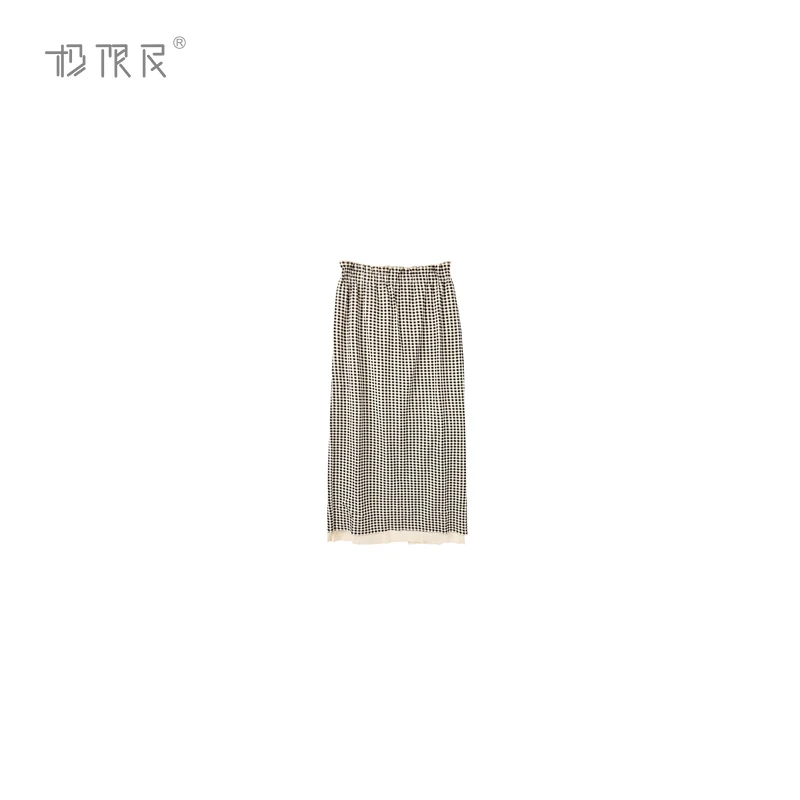 极限民《婉鑫》夏季欧若风百搭格纹直筒显瘦半身裙F5104A0606
