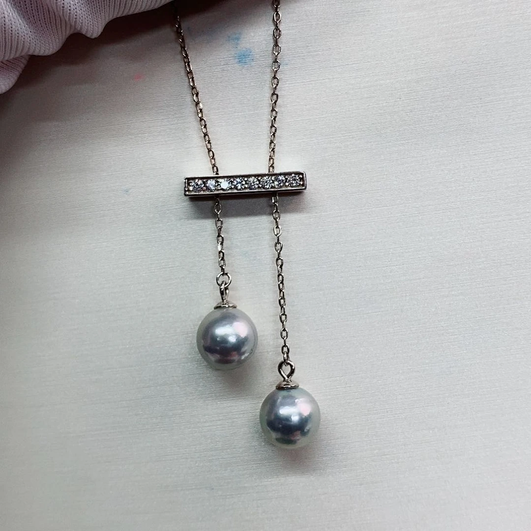 颈饰银S925镶嵌海水珍珠7-8