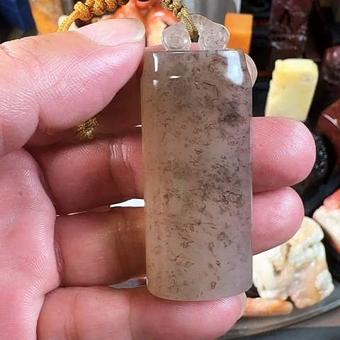 雨***默寿山石坑头鱔草冻