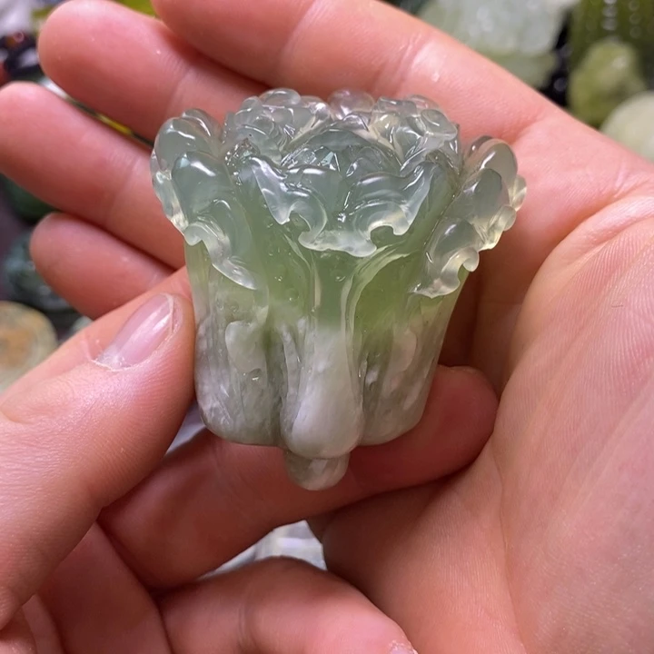 岫玉未镶嵌岫玉手把