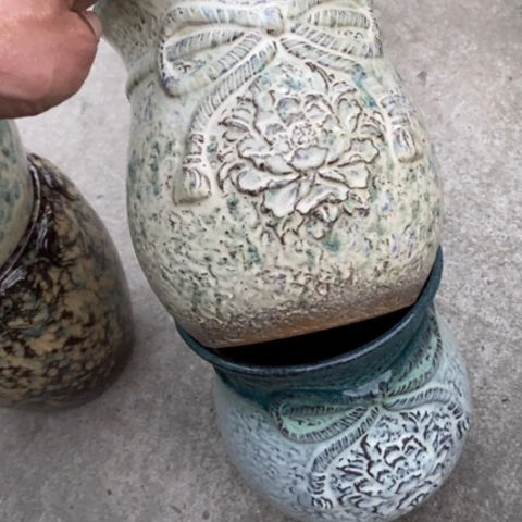 【闪购商品】紫砂花盆高20口16一对