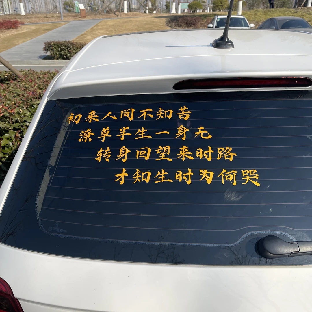 个性汽车贴纸创意搞笑文字车身装饰适用于多车型初来不知人间苦