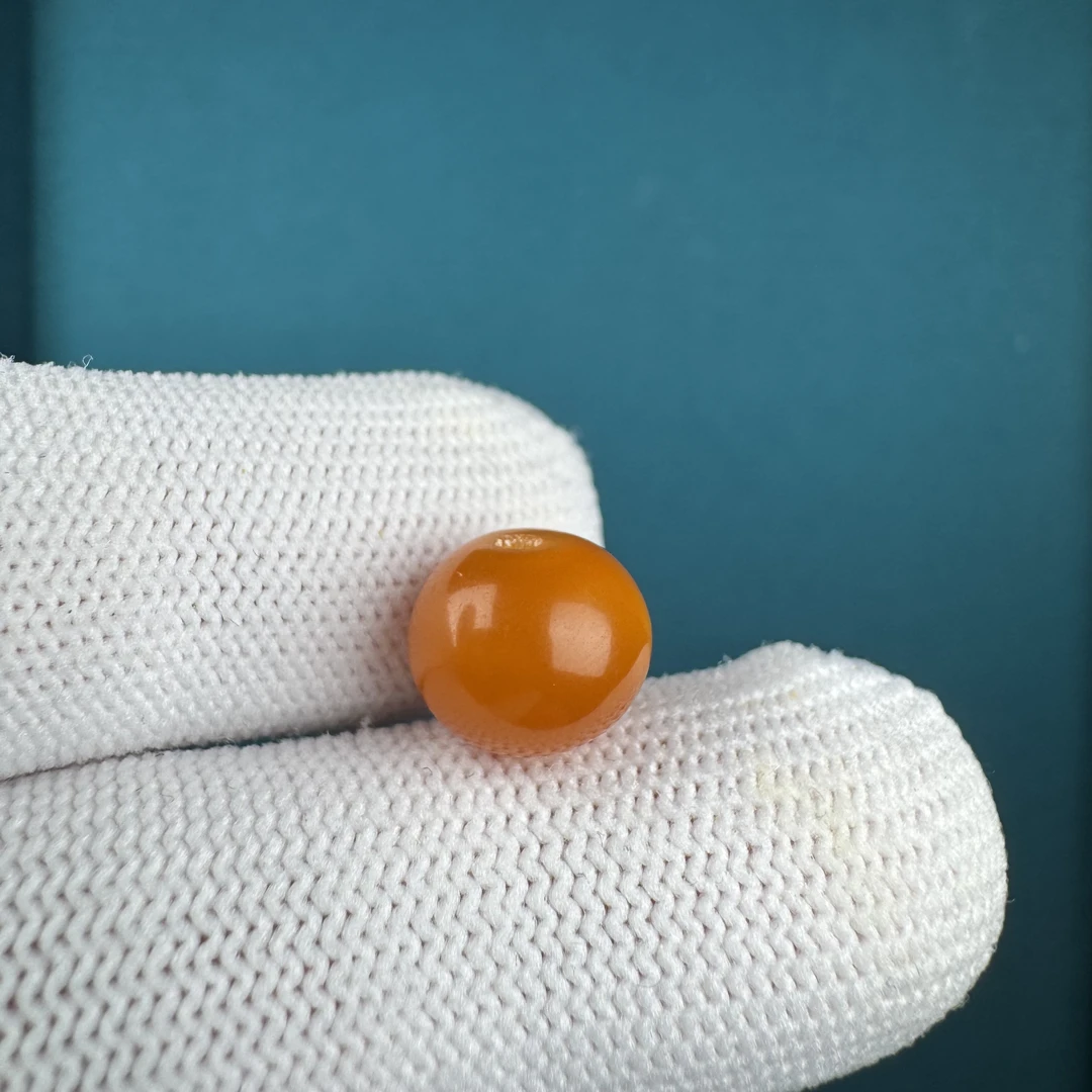 K3149天然原矿蜜蜡 苹果珠10.7*9mm支持复检假一罚十