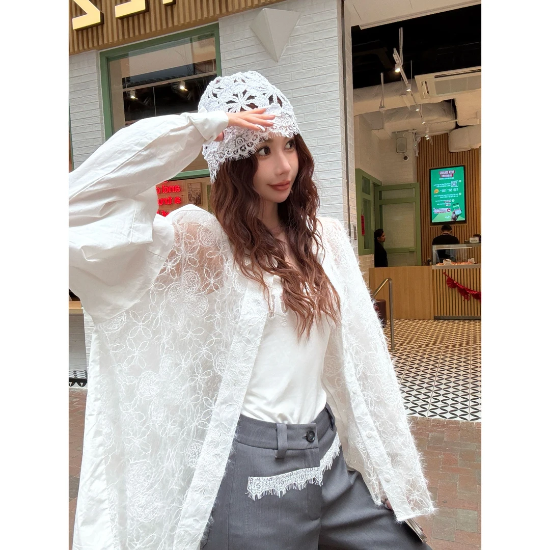 LI婉君  春夏透气镂空百搭宽松衬衫外套LWJ25A1C314