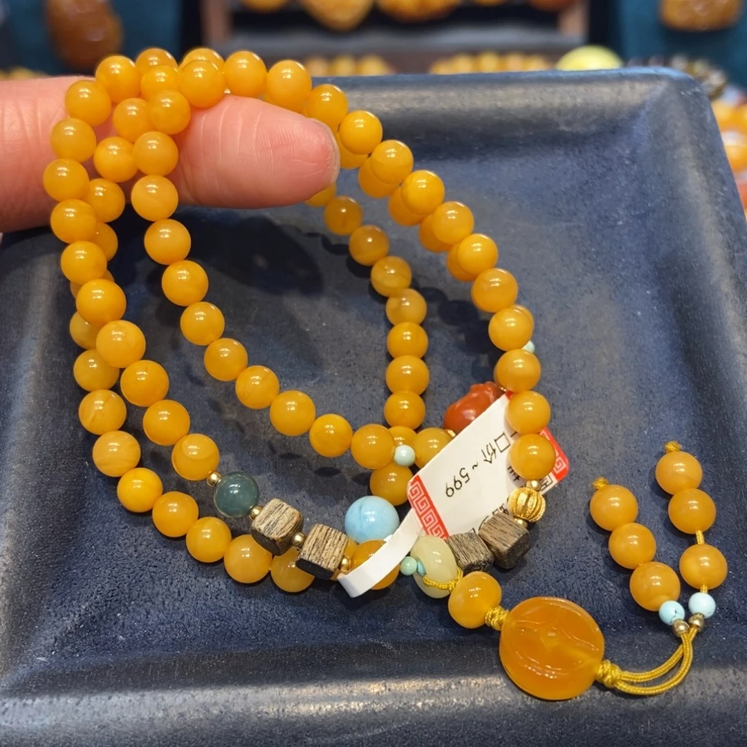 琥珀未镶嵌手链蜜蜡