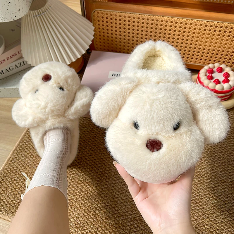 可爱小狗棉拖鞋2025新款秋冬季室内居家防滑保暖拖鞋女款秋冬