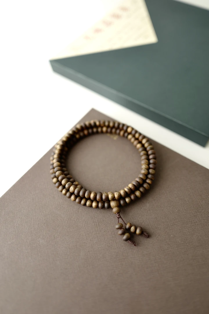 沉香7mm奇楠沉香算盘珠多圈长串 素 S250501