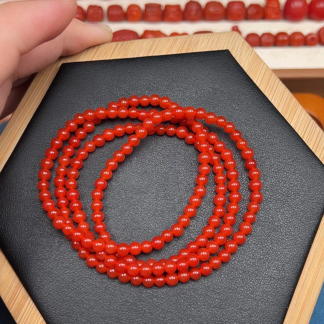 南红玛瑙未镶嵌卡4保山小米长链一条