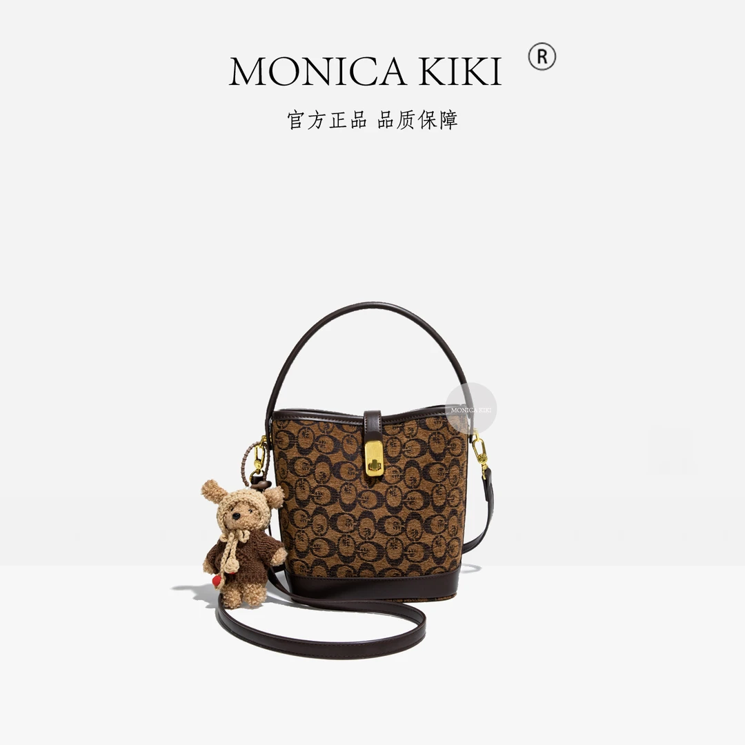MONICA KIKI/莫妮卡奇奇2025新款时尚百搭通勤波士顿水桶包大号