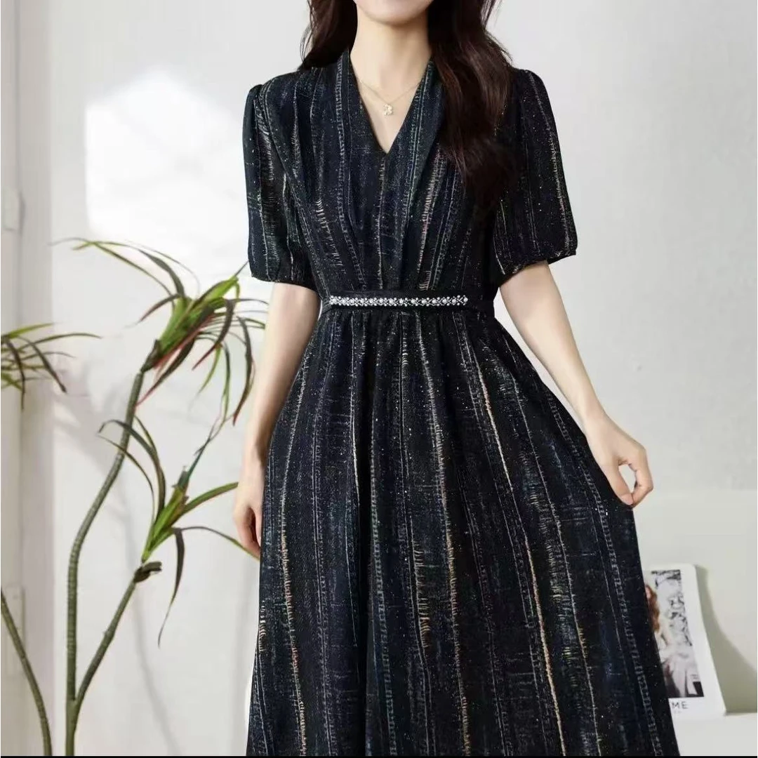 【月落星辰】晚礼服气质时尚夏季高雅女士显瘦中长款连衣裙 2108