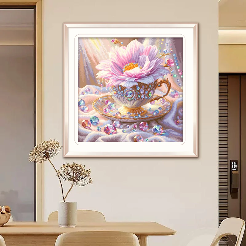 ks十字绣轻奢华丽自己绣手工DIY解压花卉简单好绣客厅卧室挂画