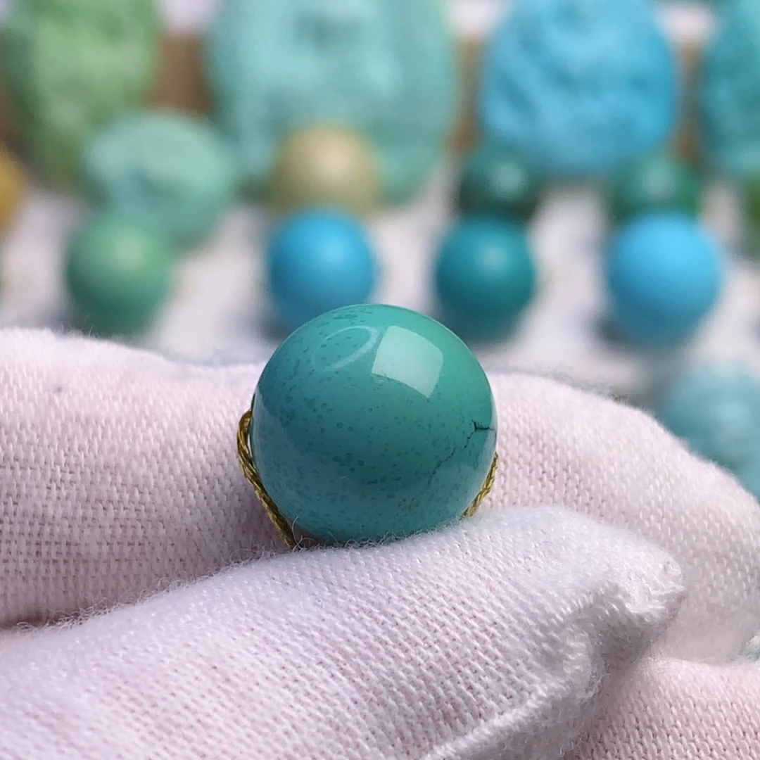 未镶嵌绿松石珠宝奇石13.1mm