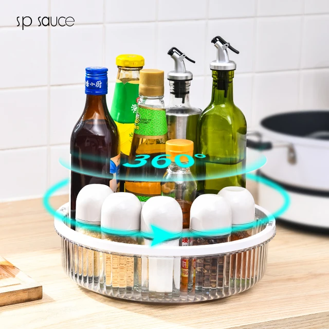 日本旋转调料架置物架厨房调味品调味料瓶多功能整理收纳转盘托盘