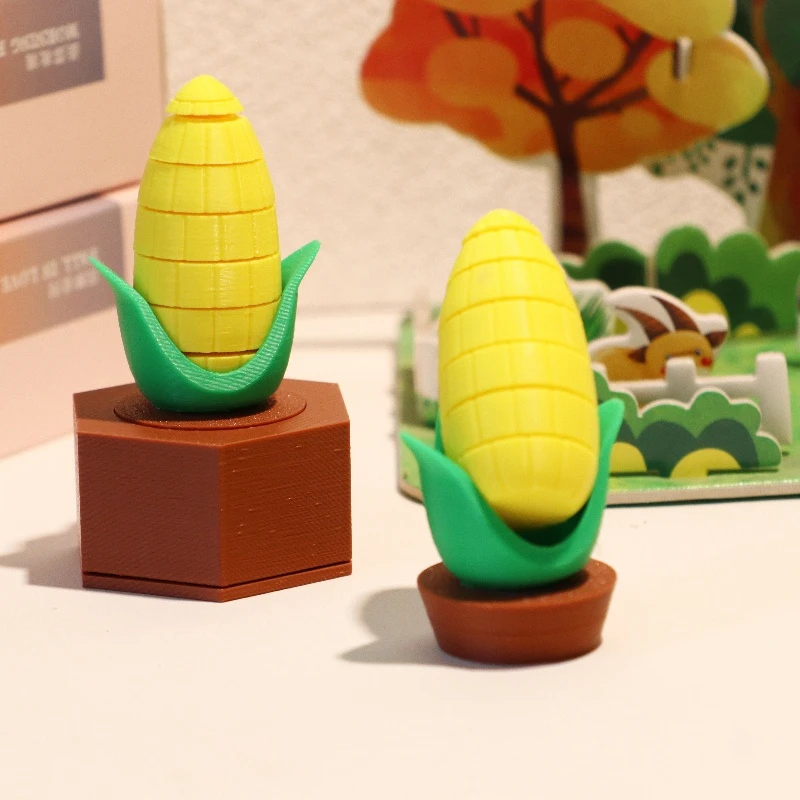 创意3D打印可转动玉米趣味蔬果玩具磁力拼图积木可组装的减压玩具