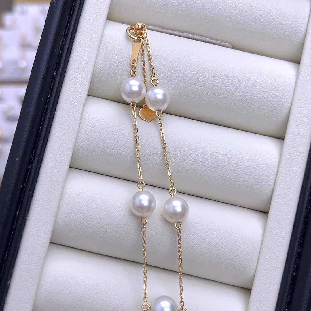 海水珍珠18K金镶嵌手链